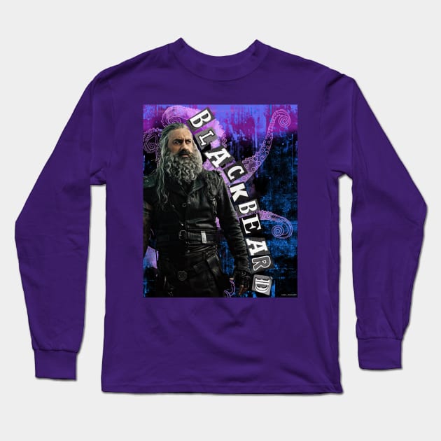 blackbeard Long Sleeve T-Shirt by sara-fanarts